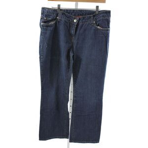 Oilily Womens Straight Jeans Blue Floral High Rise Button 100% Cotton Size 44